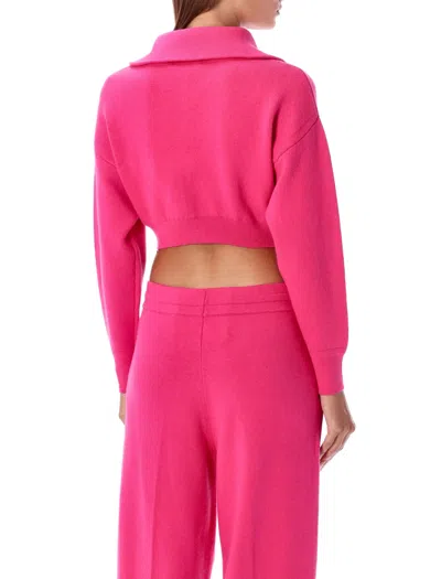 Shop Marant Etoile Oxane Zip Cropped Cardigan In Orchid