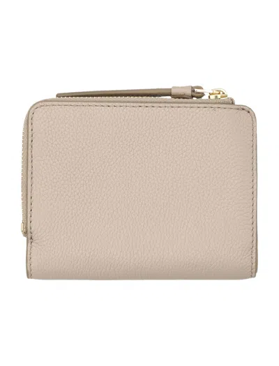 Tory Burch Mcgraw Textured Finish Bi-fold Wallet In Fresh Clay