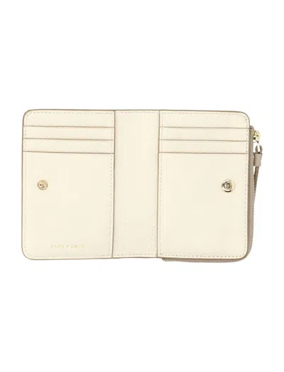 Tory Burch Mcgraw Textured Finish Bi-fold Wallet In Fresh Clay