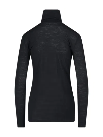 Shop Jil Sander Logo Turtleneck Sweater In Black