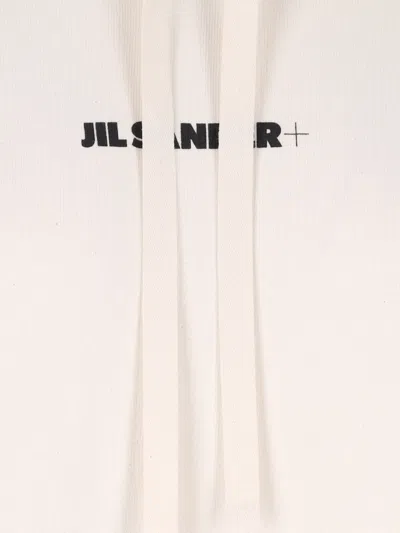 Shop Jil Sander Logo Hoodie In Crema