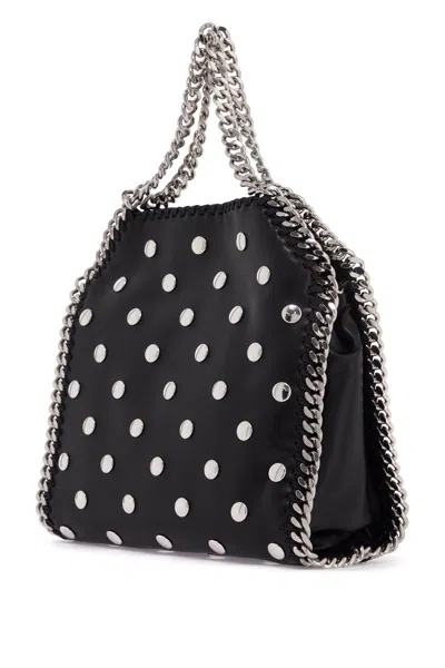 Shop Stella Mccartney Mini Falabella Tote Bag With Studs In Black (black)