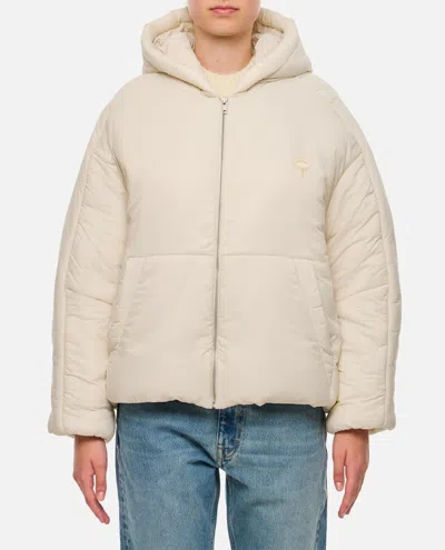 Mordecai Hooded Zippered Cotton Jacket In White