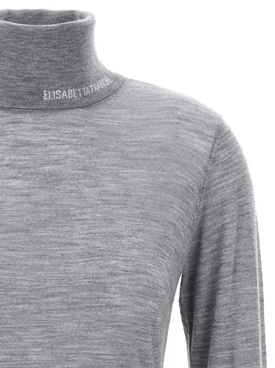 Shop Elisabetta Franchi Wool Turtleneck Sweater In Gray