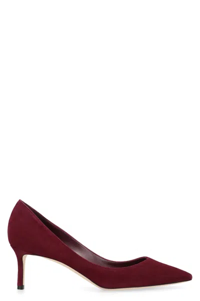Jimmy Choo 60mm Romy Suede Pointed-toe Pumps In Burgundy