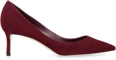 Jimmy Choo 60mm Romy Suede Pointed-toe Pumps In Burgundy