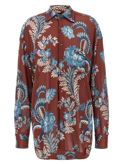 Shop Etro Floral Foliage Shirt In Multicolor