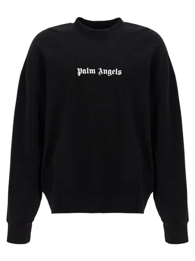 Shop Palm Angels Classic Logo Sweatshirt In White/black