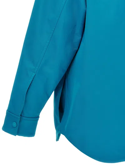 Valentino Shirt Jacket Nylon Chest Pockets In Blue