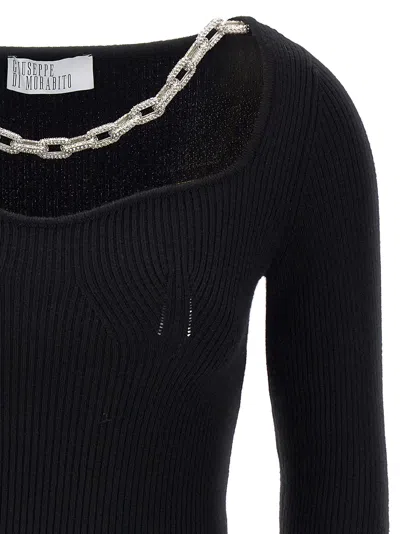 Shop Giuseppe Di Morabito Jewel Chain Sweater In Black