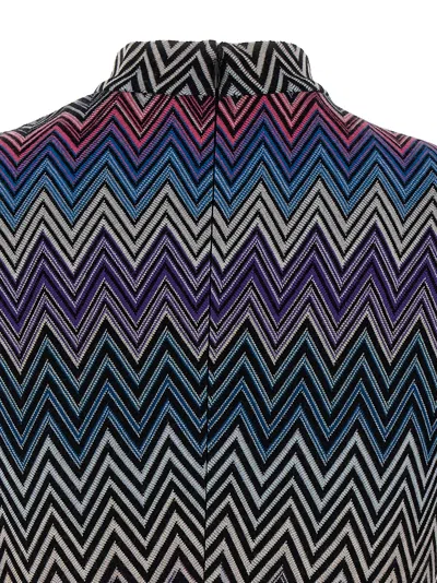 Shop Missoni Zig Zag Long Dress In Multicolor