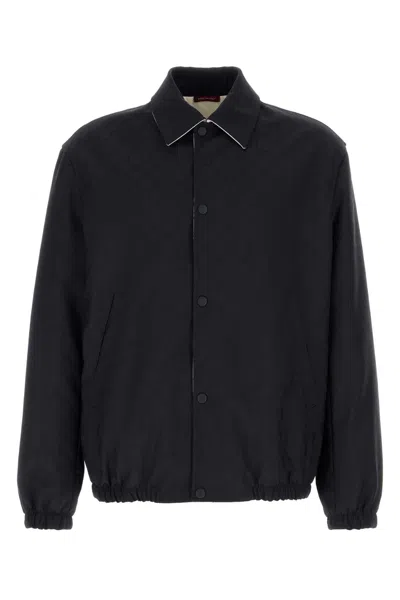 Gucci Reversible Polyester Gg Jacket In Inkmix
