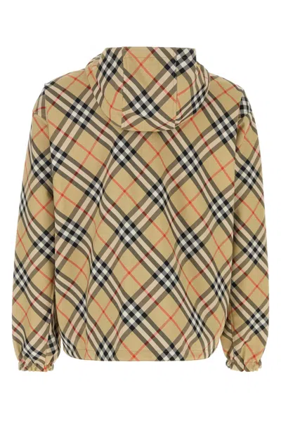 Burberry Traditional Check Nylon Jacket With Ekd Detail In Burgundy