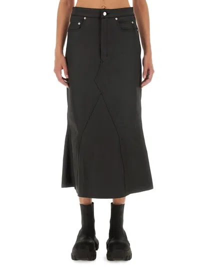 Rick Owens Women's Denim Skirt In Black