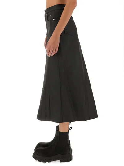 Shop Rick Owens Denim Skirt In Black