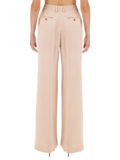Kiton Satin Trousers Wide Leg Pockets In Pink