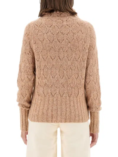Kiton Textured Knit Turtleneck Shirt With Ribbed Finish In Neutral