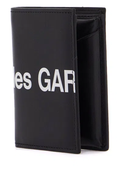 Shop Comme Des Garçons Small Bifold Wallet With Huge Logo In Black (black)