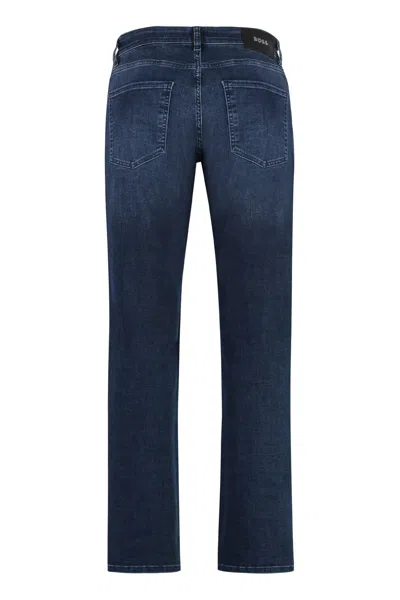 Hugo Boss Slim-fit Jeans In Blue Mechanical-stretch Denim In Blue