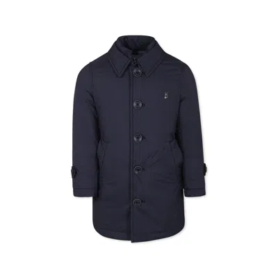 Herno Blue Badded Coat For Boy In Blue