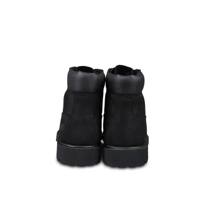 Timberland Black Boots For Kids With Logo In Black