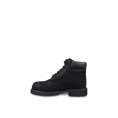 Timberland Black Boots For Kids With Logo In Black