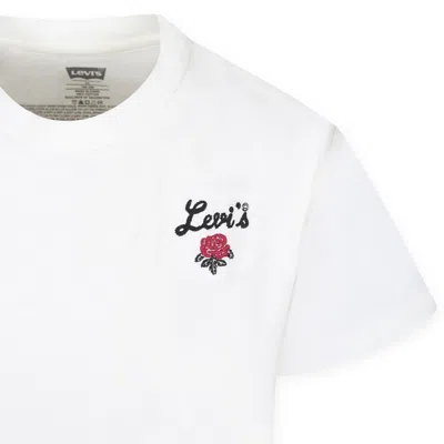 Levi's Ivory T-shirt For Girl With Logo In Ivory