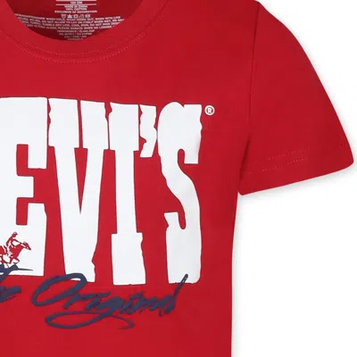 Levi's Red T-shirt For Boy With Logo In Red