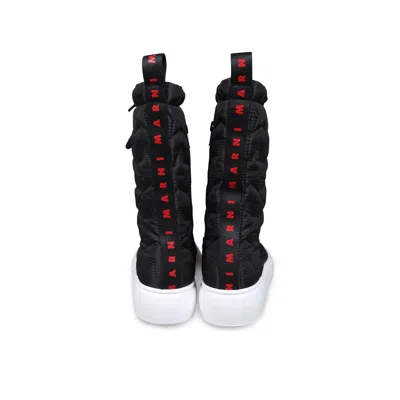 Marni Black Boots For Girl With Red Logo And Stars In Black