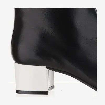 Shop Carel Leather Boots In Black Calf/white Patent Boots