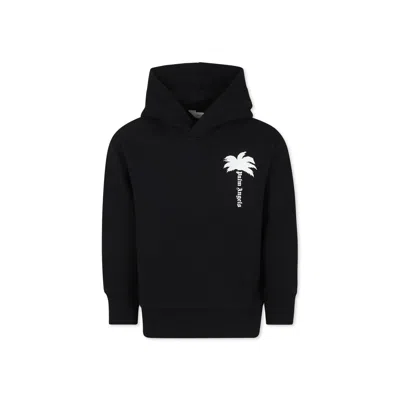 Palm Angels Black Sweatshirt For Boy With Logo In Black