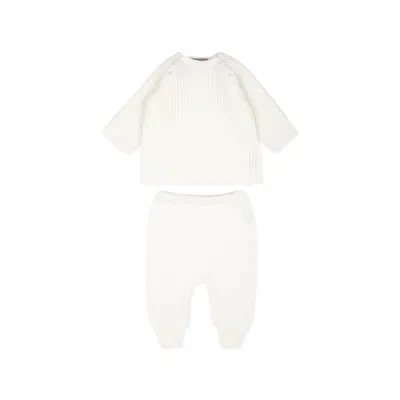 Shop Little Bear Ivoiry Knit Suit For Baby In White