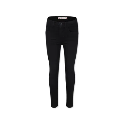 Levi's Black Jeans 710 For Girl With Logo Patch In Black