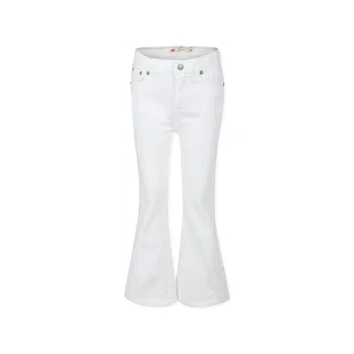 Levi's White Jeans 726 For Girl With Logo Patch In White