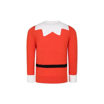 Stella Mccartney Red Sweater For Kids With Jacquard Belt In Red