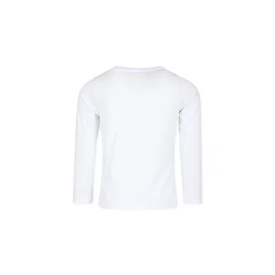 Stella Mccartney White T-shirt For Girl With Cat Print In White