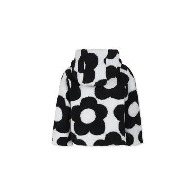 Shop Stella Mccartney White Coat For Girl With Black Flowers