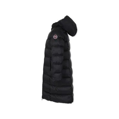 Colmar Black Down Jacket For Girl With Logo In Black