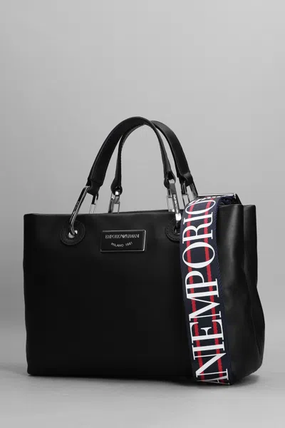 Shop Emporio Armani Tote In Black Leather