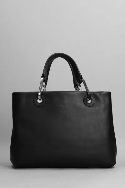 Shop Emporio Armani Tote In Black Leather