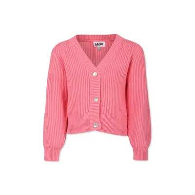 Molo Pink Cardigan Gilberta For Girl In Pink