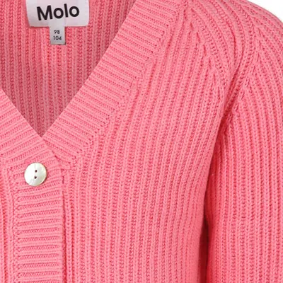 Molo Pink Cardigan Gilberta For Girl In Pink
