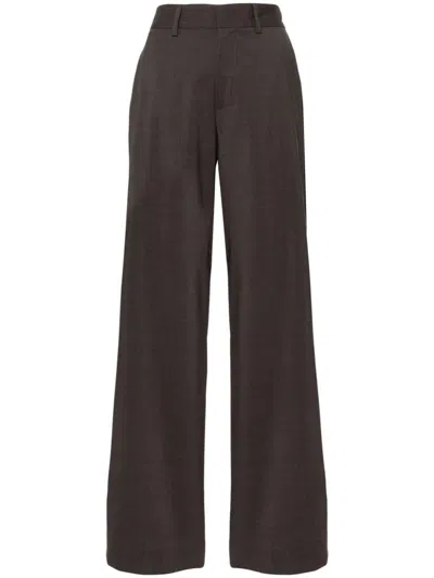 Shop P.a.r.o.s.h Brown Wool Blend Lillie Trousers