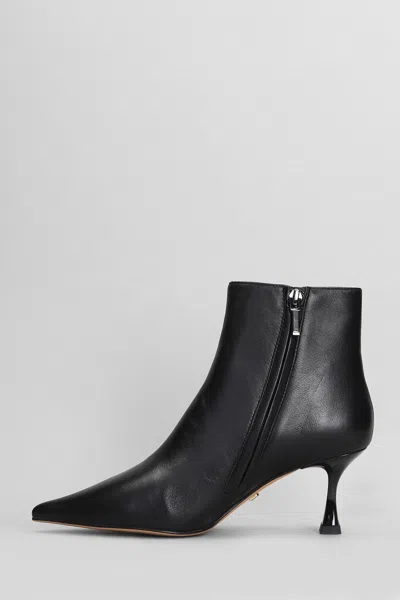 Shop Lola Cruz Jazmine High Heels Ankle Boots In Black Leather