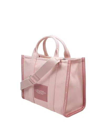 Shop Marc Jacobs The Medium Tote In Pink Jacquard In Rose