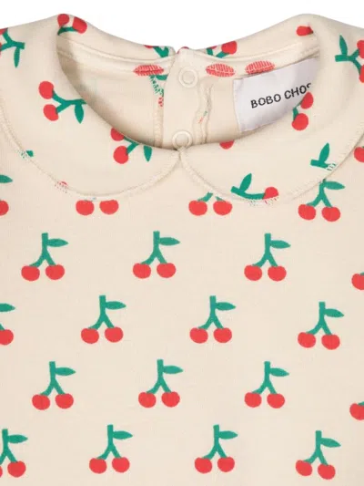 Bobo Choses Baby Cherry All Over Collar T-shirt In White