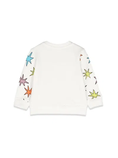 Stella Mccartney White Sweatshirt With Luminous Stars In Ivory