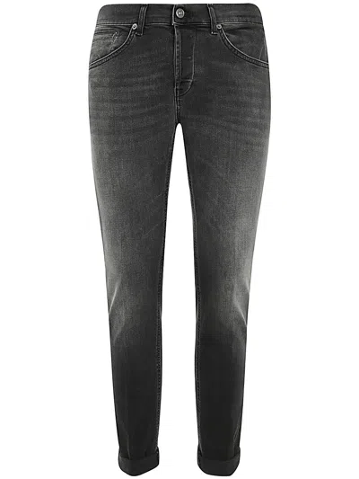 Shop Dondup George Jeans Bll Blk Denim Stretch In Black