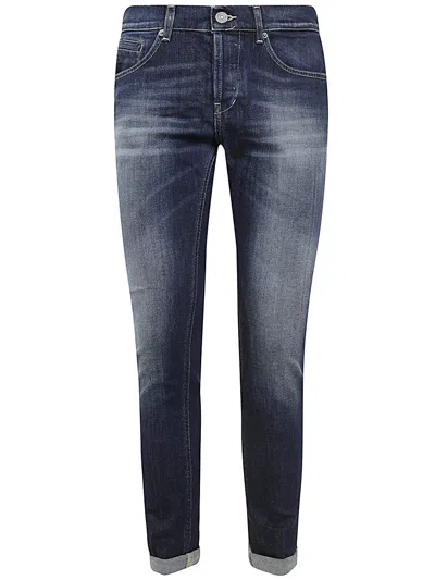 Dondup Dian Belt Loop Contrast Stitching Trousers In Blue