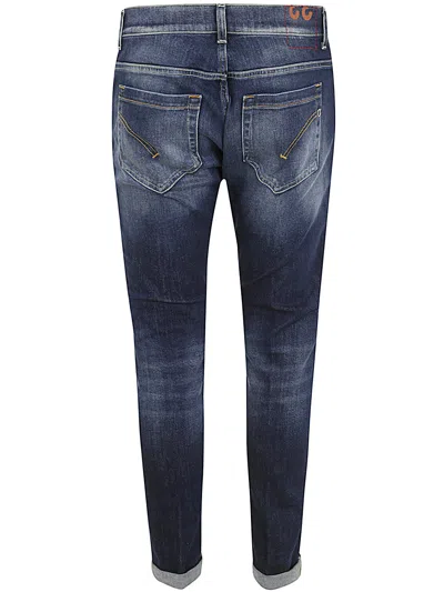 Dondup Dian Belt Loop Contrast Stitching Trousers In Blue